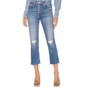 MOTHER The Pixie Tomcat Crop Jeans Not Cut Pasted 28